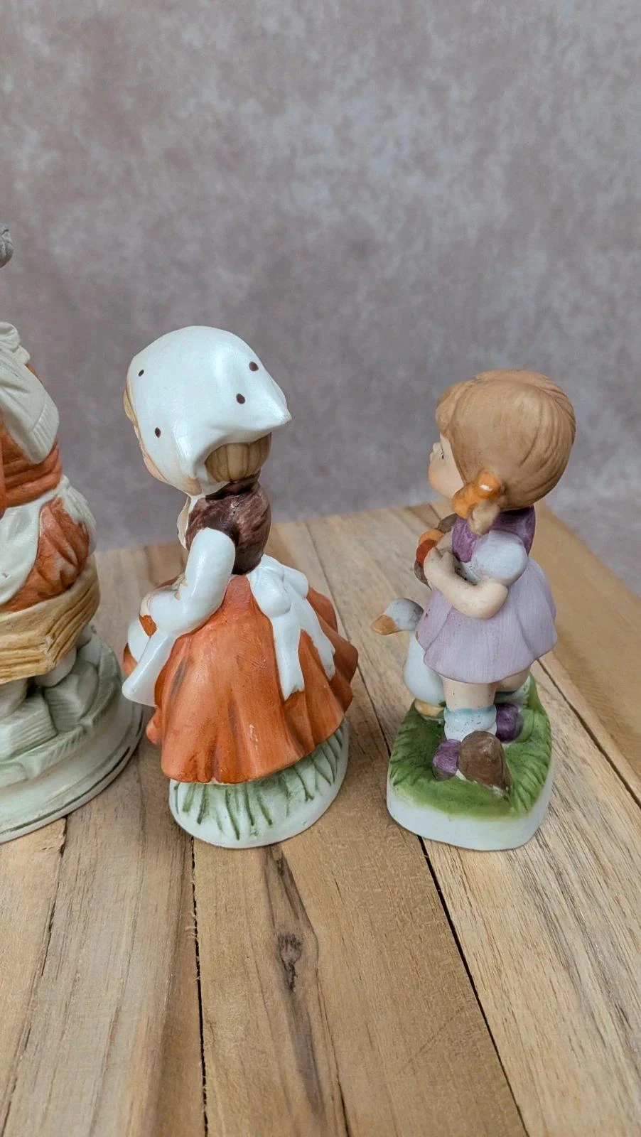 Lot 4 statuettes vintage scène champêtre personnages décoratifs – photo 7
